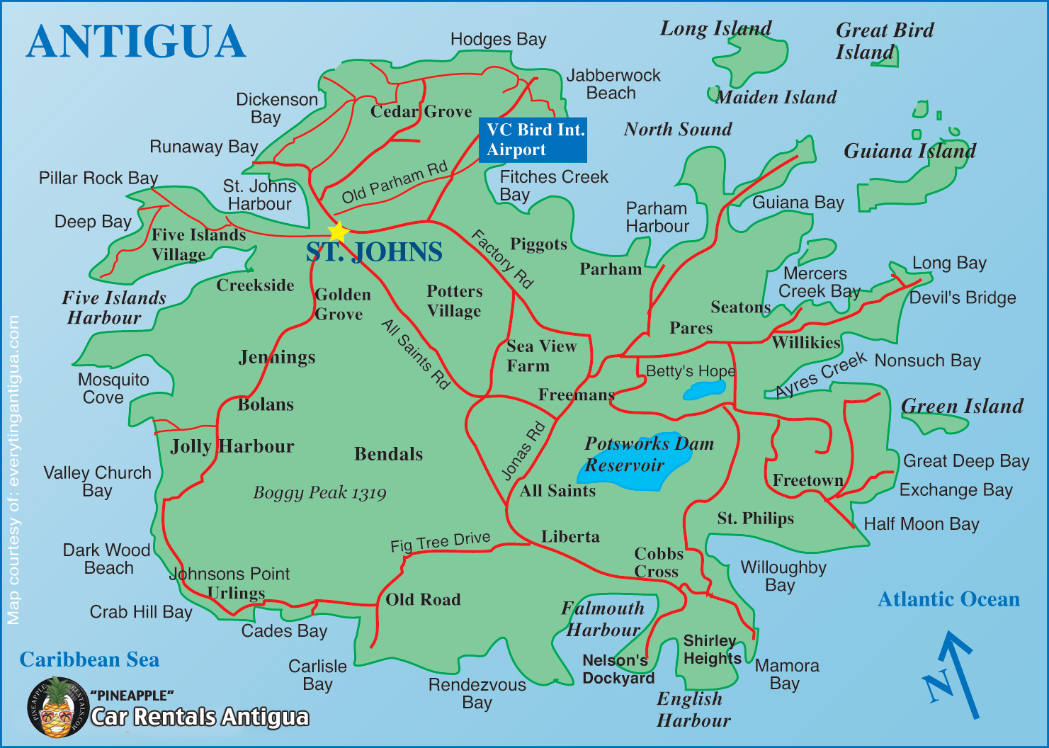Антигуа и барбуда на карте. Антигуа на карте. Остров Антигуа на карте.